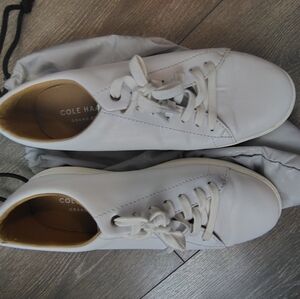 7 - White - Cole Haan - Patent Leather Sneakers With Dust Bag
